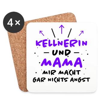 Kellnerin Spruch Beruf Lustiges Kellnerin Geschenk - Untersetzer (4er-Set) - Weiß - Vorne