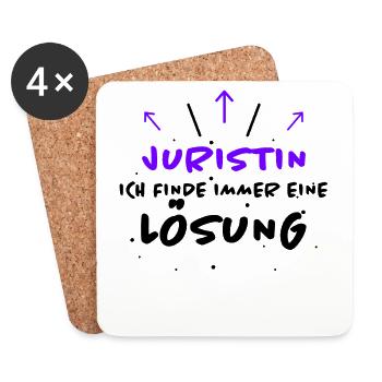 Juristin Spruch Jura Lustiges Juristin Geschenk - Untersetzer (4er-Set) - Weiß - Vorne