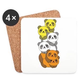 Maverique Flag Pride LGBTQ süße Panda - Untersetzer (4er-Set) - Weiß - Vorne