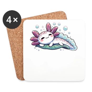Relaxolotl Axolotl Lover Cute Animals Relax - Coasters (set of 4) - white - Front