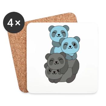 Autosexuell Flag Pride LGBTQ süße Panda - Untersetzer (4er-Set) - Weiß - Vorne