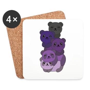 Enbian Flag Pride LGBTQ Cute Panda Bunch - Coasters (set of 4) - white - Front
