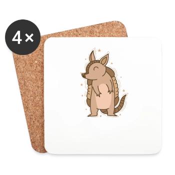 friendly armadillo - Coasters (set of 4) - white - Front