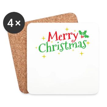 Merry Christmas Weihnachten - Coasters (set of 4) - white - Front