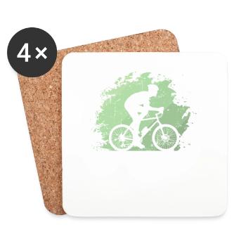Riding a bike outdoors - Coasters (set of 4) - white - Front