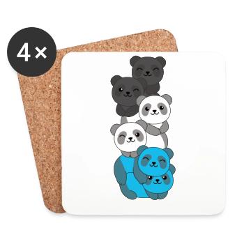 Mascic Flag Pride LGBTQ süße Panda - Untersetzer (4er-Set) - Weiß - Vorne
