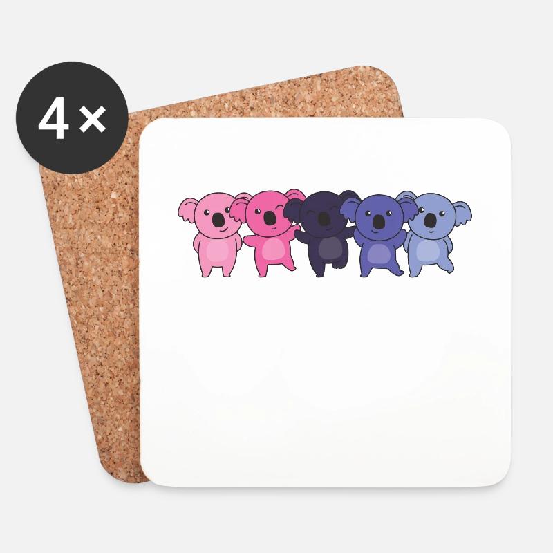 Omnisexual Flag Pride LGBTQ süßer Koala - Untersetzer (4er-Set) - Weiß