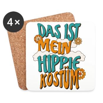 Hippie Kostüm - Untersetzer (4er-Set) - Weiß - Vorne