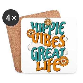 Hippie Vibes - Untersetzer (4er-Set) - Weiß - Vorne