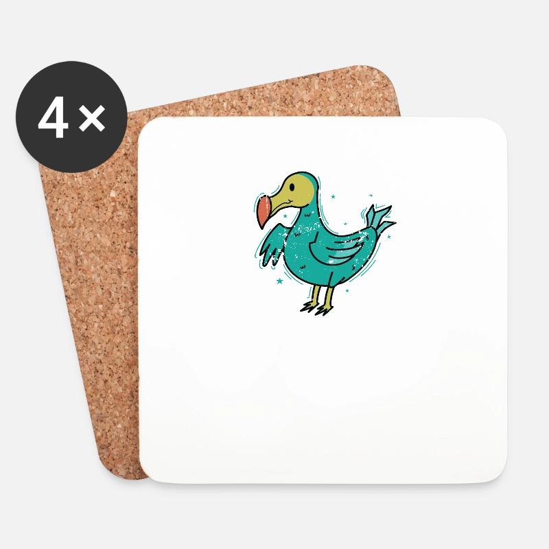 Dodo Birds Mauritius - Untersetzer (4er-Set) - Weiß