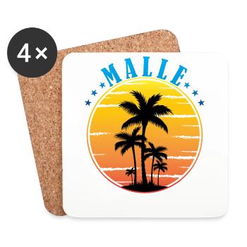 Malle en vacances - Dessous de verre (lot de 4) - blanc - Devant