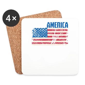 USA America Rock Music - Coasters (set of 4) - white - Front