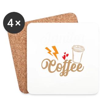 Janitor loves Coffee Hausmeister - Untersetzer (4er-Set) - Weiß - Vorne