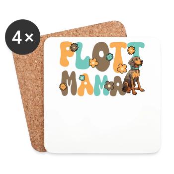Plott Hound Groovy Plott Maman - Dessous de verre (lot de 4) - blanc - Devant