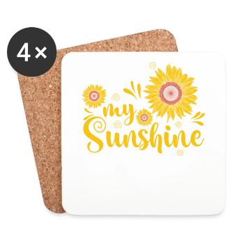 My Sunshine Garden Sunflowers - Coasters (set of 4) - white - Front