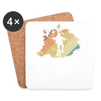 Hands-free unicycling - Coasters (set of 4) - white - Front