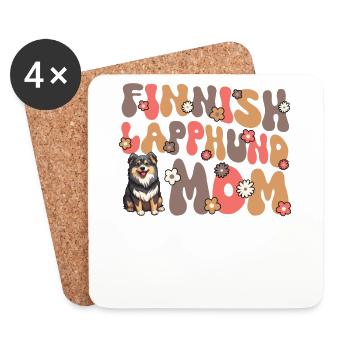 Finnish Lapphund Groovy Lapphund Mom - Coasters (set of 4) - white - Front
