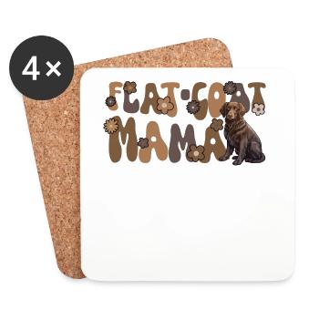 Flat Coated Retriever Groovy Flat-Coat Mama - Untersetzer (4er-Set) - Weiß - Vorne