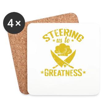 Steering Us to Greatness - Untersetzer (4er-Set) - Weiß - Vorne