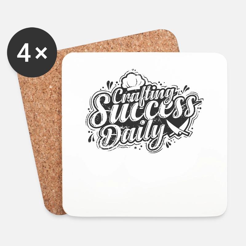 Crafting Success Daily - Untersetzer (4er-Set) - Weiß
