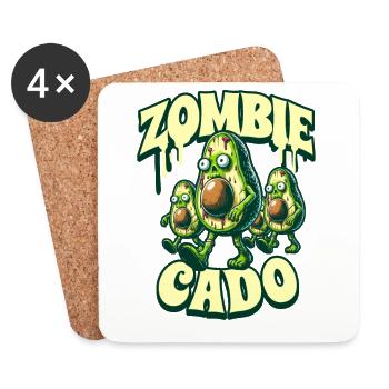 Zombie Avocat Zombiecado - Dessous de verre (lot de 4) - blanc - Devant