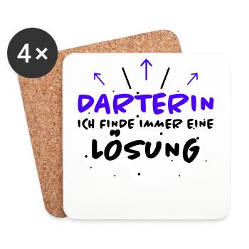 Darterin Spruch Dartspielerin Darterin Geschenk - Untersetzer (4er-Set) - Weiß - Vorne