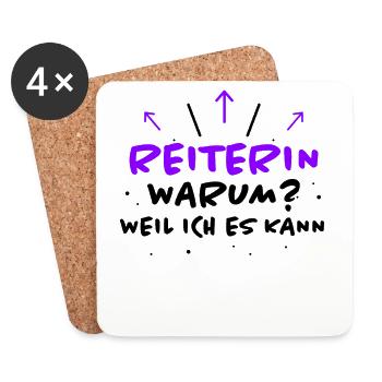 Reiterin Spruch Pferde Reiten Reiterin Geschenk - Untersetzer (4er-Set) - Weiß - Vorne