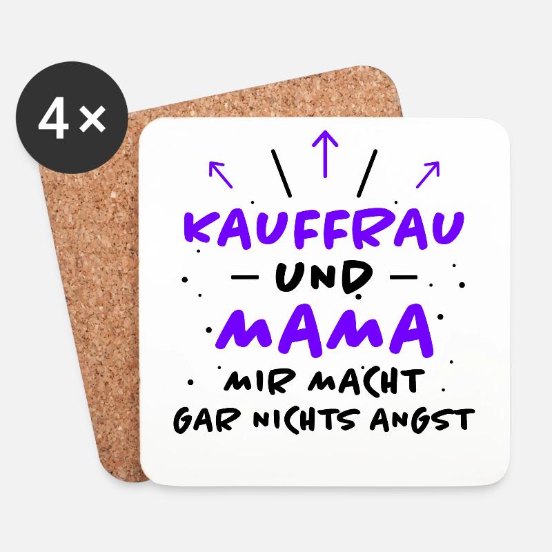 Kauffrau Spruch Verkäuferin Witz Kauffrau Geschenk - Untersetzer (4er-Set) - Weiß