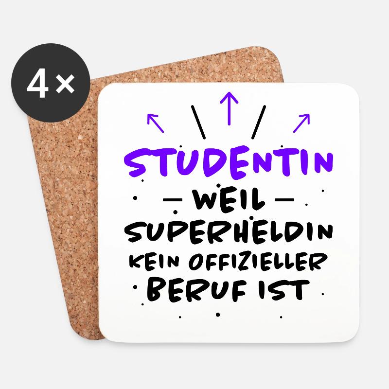 Studentin Spruch Universität Studentin Geschenk - Untersetzer (4er-Set) - Weiß