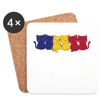 romanian flag cat romanian romania cats - Coasters (set of 4) - white - Front