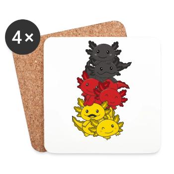 German flag Axolotl German Germany - Coasters (set of 4) - white - Front