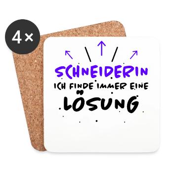 Schneiderin Spruch Lustiges Schneiderin Geschenk - Untersetzer (4er-Set) - Weiß - Vorne