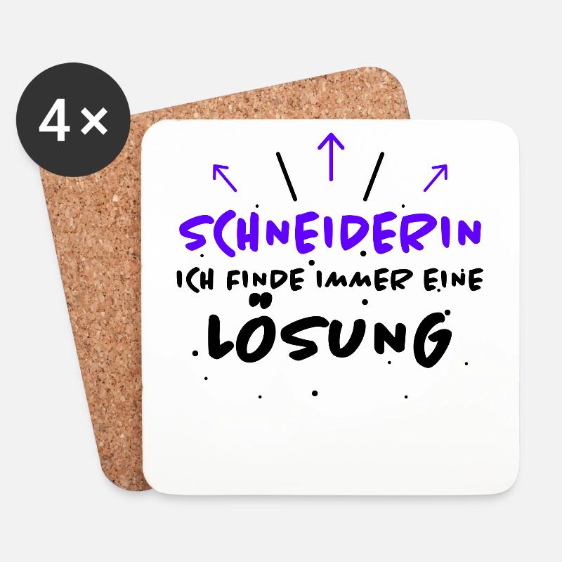 Schneiderin Spruch Lustiges Schneiderin Geschenk - Untersetzer (4er-Set) - Weiß