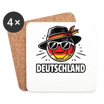 Soccer Ball with Germany Flag Funny Ball - Coasters (set of 4) - white - Front