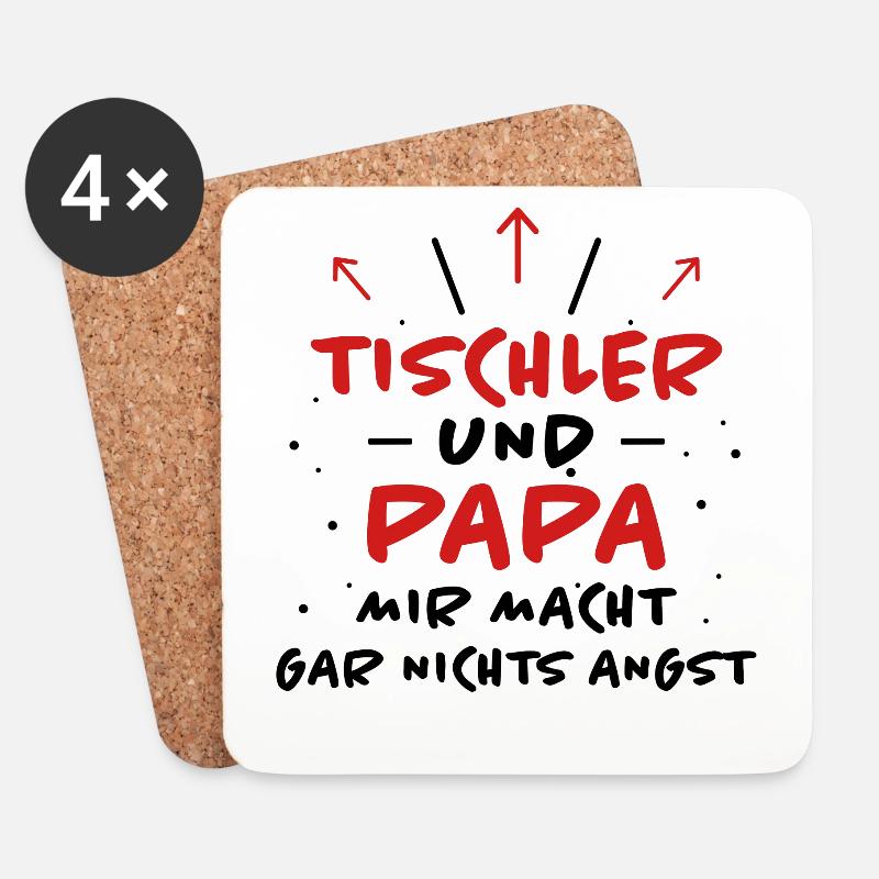 Tischler Spruch Beruf Lustiges Tischler Geschenk - Untersetzer (4er-Set) - Weiß