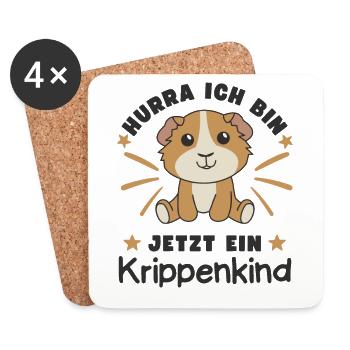 Hurra Ich Bin Jetzt Ein Krippenkind - Untersetzer (4er-Set) - Weiß - Vorne