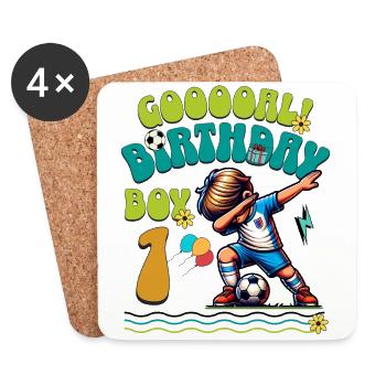 1. Geburtstag Fußball - Untersetzer (4er-Set) - Weiß - Vorne