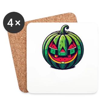 Happy Summerween Sommer Halloween Wassermelone - Untersetzer (4er-Set) - Weiß - Vorne