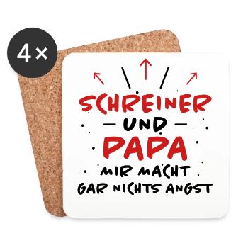 Schreiner Spruch Beruf Lustiges Schreiner Geschenk - Untersetzer (4er-Set) - Weiß - Vorne