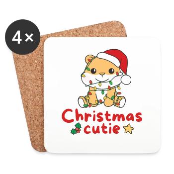 Hamster Weihnachten Hamster Christmas Cutie - Coasters (set of 4) - white - Front