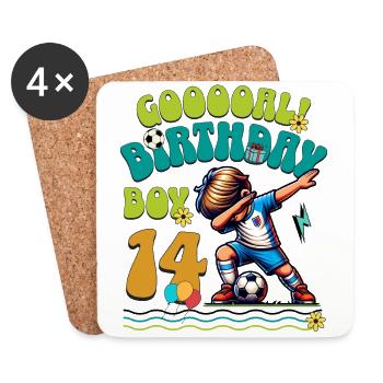 14th Birthday Football - Coasters (set of 4) - white - Front