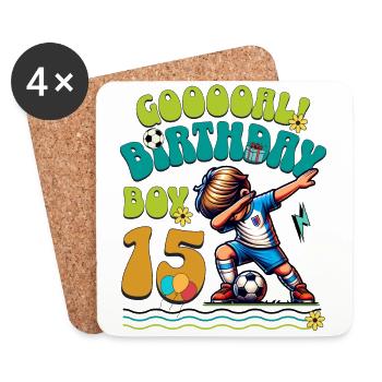 15th Birthday Football - Coasters (set of 4) - white - Front