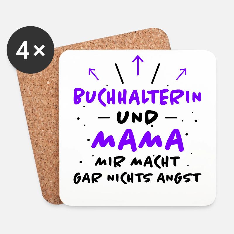 Buchhalterin Spruch Lustiges Buchhalterin Geschenk - Untersetzer (4er-Set) - Weiß