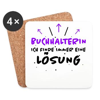 Buchhalterin Spruch Lustiges Buchhalterin Geschenk - Untersetzer (4er-Set) - Weiß - Vorne