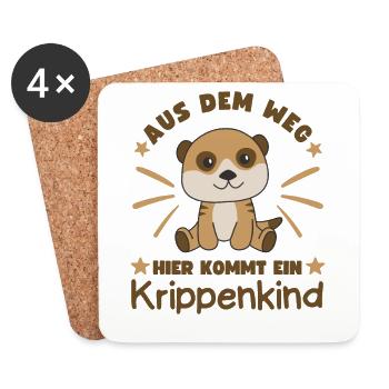 Aus Dem Weg Hier Kommt Ein Krippenkind Erdmännchen - Untersetzer (4er-Set) - Weiß - Vorne