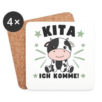 Kita Ich Komme Kitakind Kuh - Untersetzer (4er-Set) - Weiß - Vorne