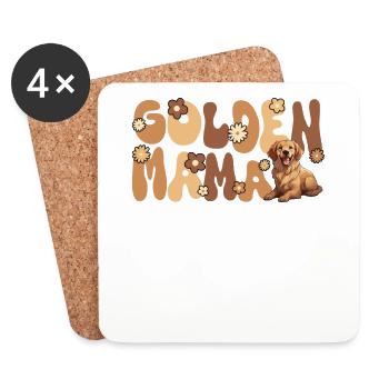 Golden Retriver Groovy Golden Mama - Dessous de verre (lot de 4) - blanc - Devant