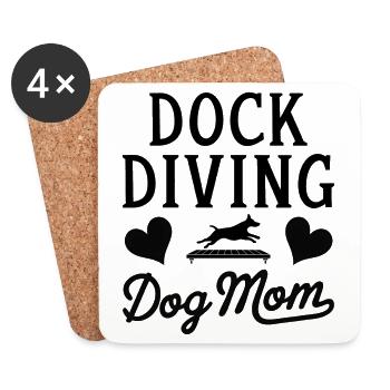 Dock Diving Saying Dog Diving Dock Diving Gift - Coasters (set of 4) - white - Front