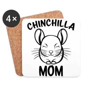 Chinchilla Saying Mom Funny Chinchilla Gift - Coasters (set of 4) - white - Front