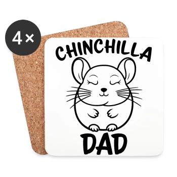 Chinchilla disant papa drôle Chinchilla cadeau - Dessous de verre (lot de 4) - blanc - Devant